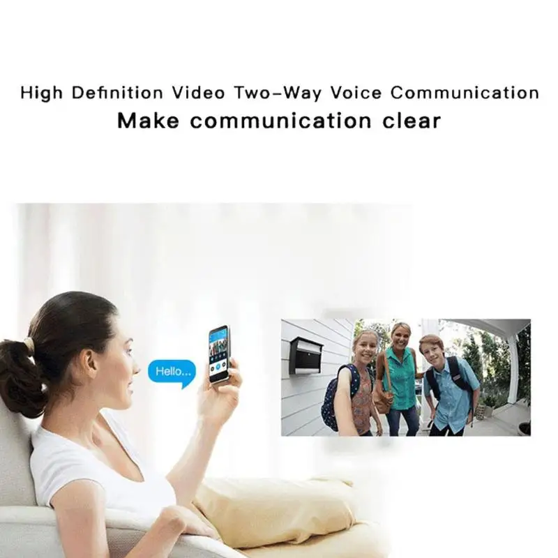 WiFi 720P видео дверной звонок Домофон безопасности домофон датчик движения ночного видения дистанционный дверной звонок Мониторинг системы домашней безопасности