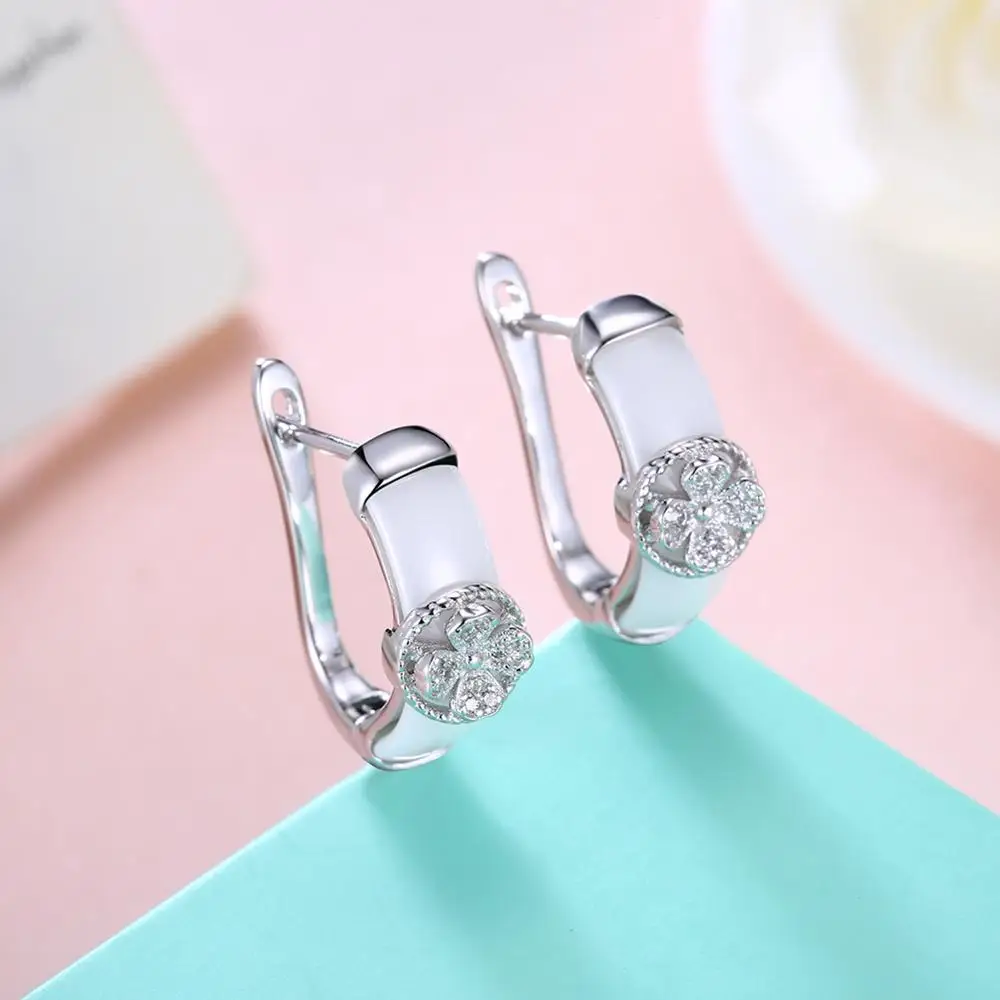 SILVERHOO керамика ювелирные изделия настоящие серьги из стерлингового серебра S925
