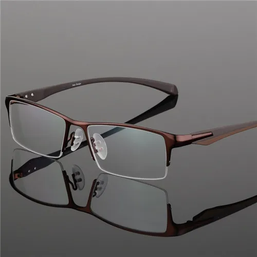 Gzgog Очки tr90 titanium очки для близоруких каркасные мужские очки для чтения, удобные, не скользят оправа для очков, для мужчин - Цвет оправы: Коричневый