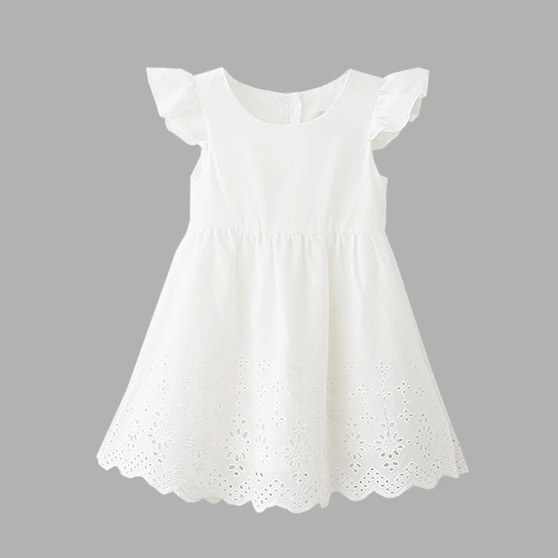 Baby Girls Summer Dress Cotton Sleeveless Kids Toddle White Beautiful Children Princess Clothing A-line Dresses Girl Party | Детская
