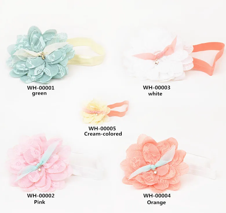 1 шт. Детские эластичные кружевные повязки на голову с цветами|kids headwear|headband newbornhair