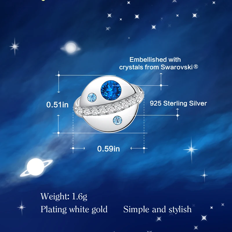 CDE серьги из стерлингового серебра 925 пробы, украшенные кристаллами от Swarovski серьги планета для женщин геометрический подарок ювелирных изделий