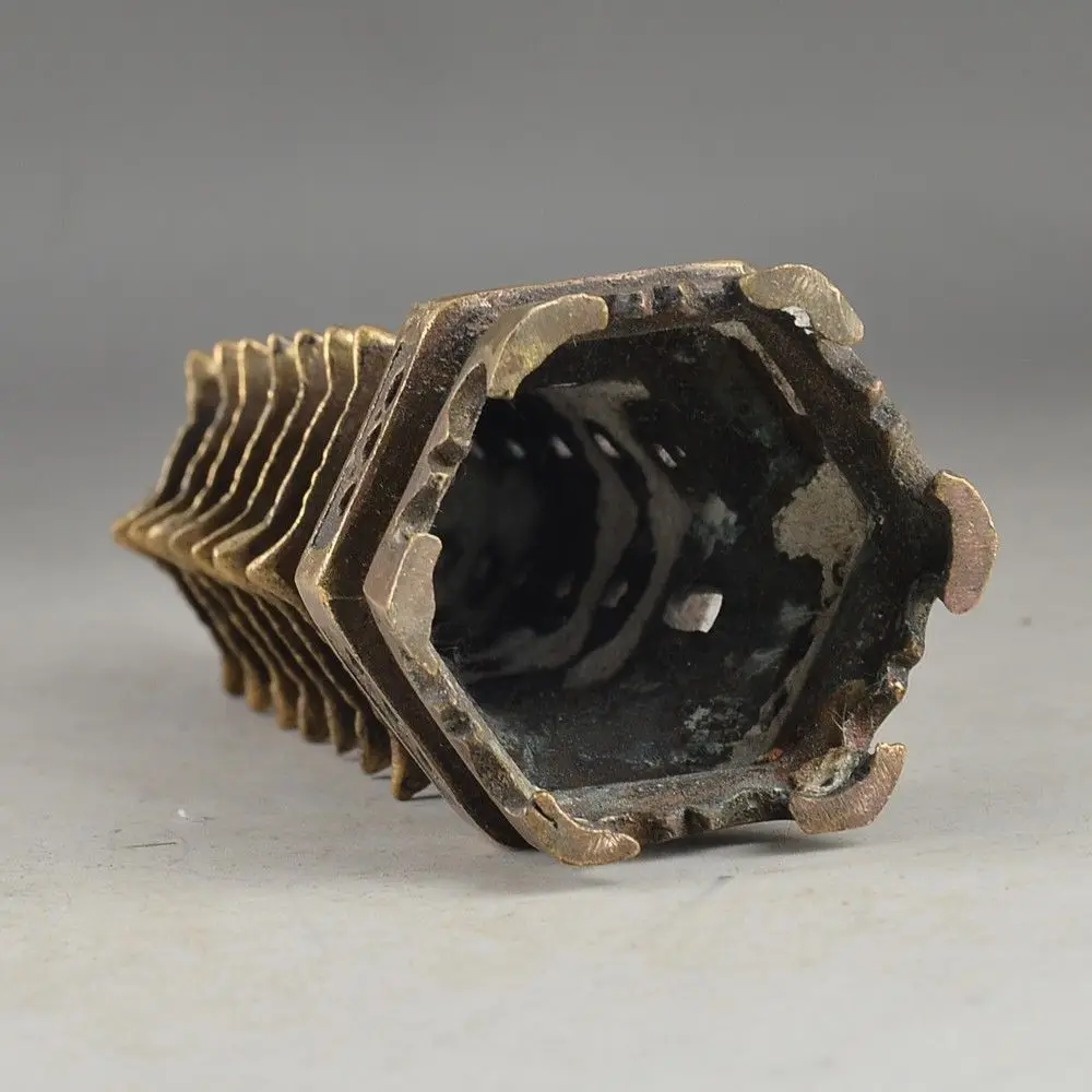 Китайская латунная винтажная ручная работа 7 этажная Коллекционная башня