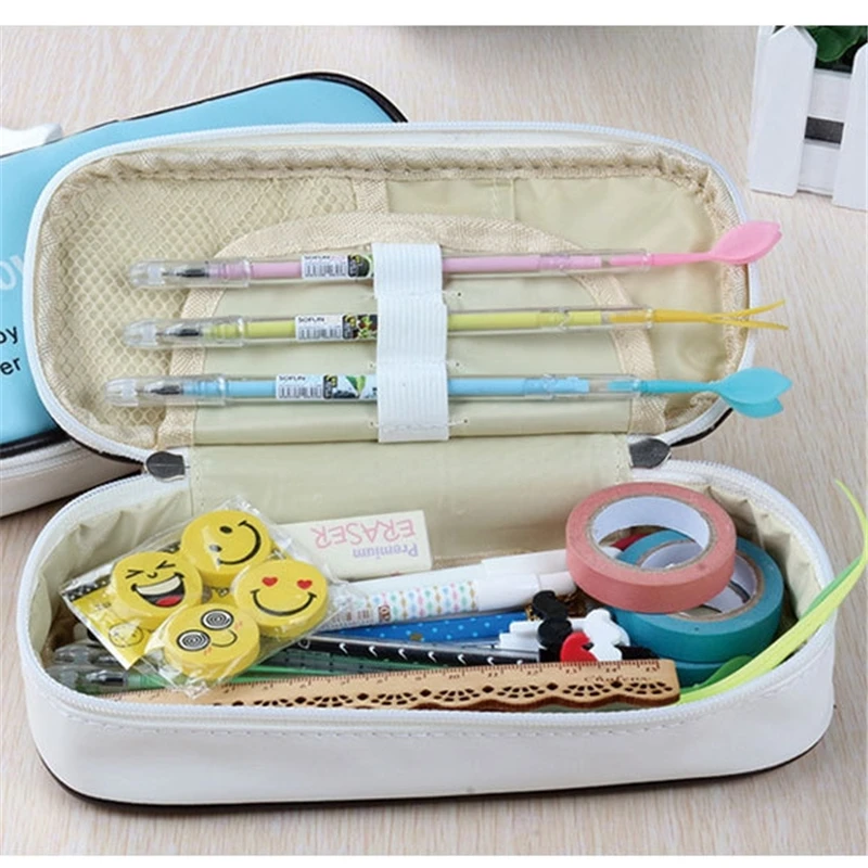 Пенал из искусственной кожи с животными каваи канцелярские товары мультяшный