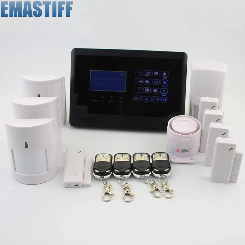 EMastiff lcd Беспроводная GSM домашняя охранная система охранной сигнализации ПЭТ