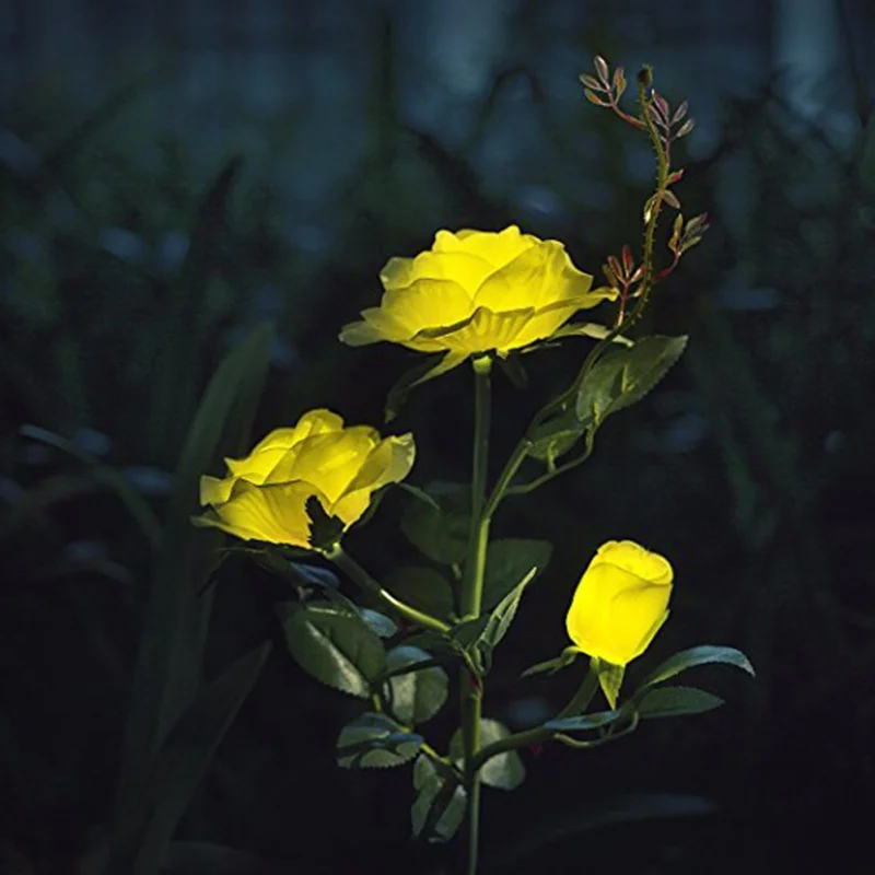 Solar Outdoor Rose Flower LED Lights for Wedding Light New Year Party Decoration | Лампы и освещение