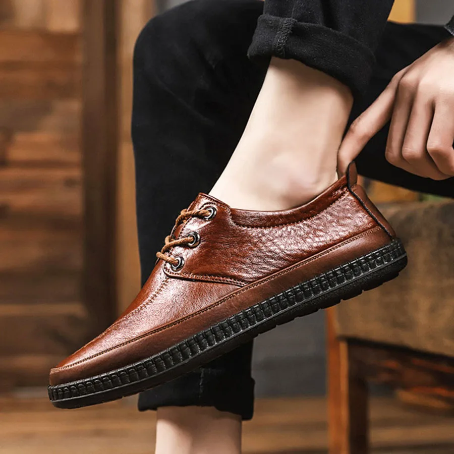 New Soft And Comfortable Men'S Shoes British Style Business &amp Casual Lace-Up Hard-Wearing Anti-Skid Male | Обувь