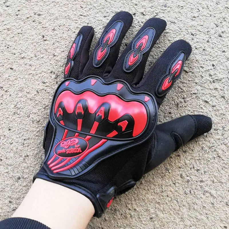 Мужские и женские мотоциклетные перчатки с полным пальцем защитные для езды по