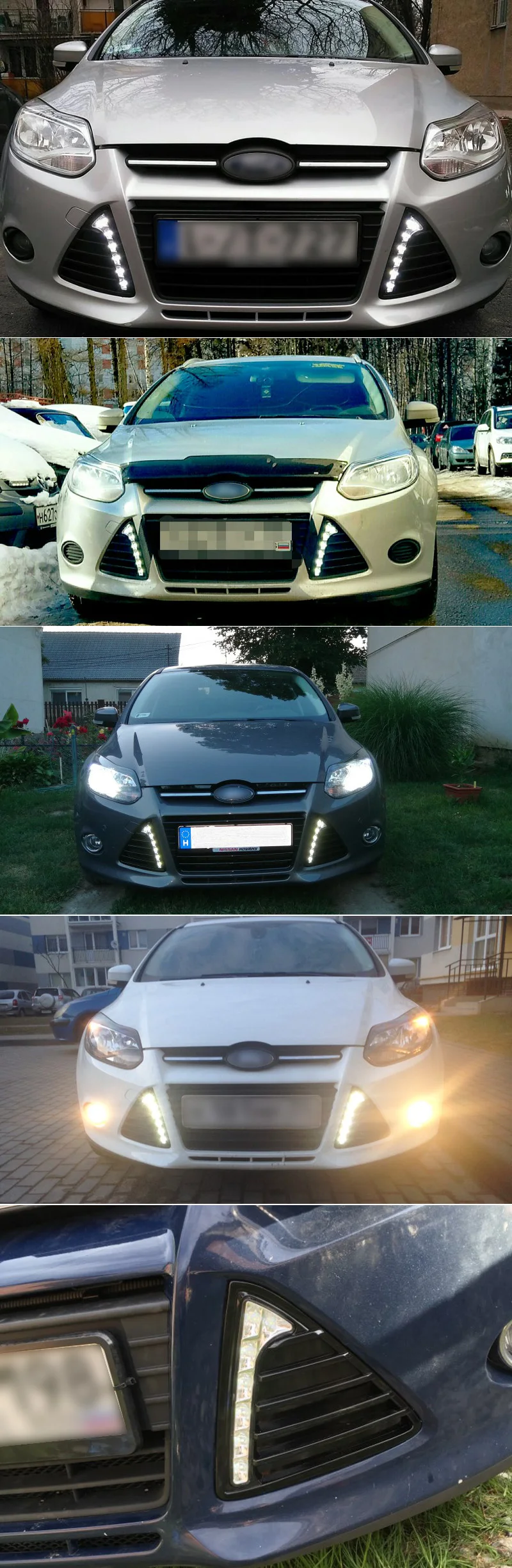 2 шт. для Ford Focus 3 MK3 2012 2013 желтая функция сигнала поворота Светодиодный дневной ходовой светильник водонепроницаемый ABS 12 В автомобиль DRL лампа