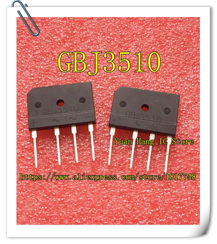

10PCS/LOT GBJ3510 KBJ3510 3510 35A 1000V bridge rectifier new original