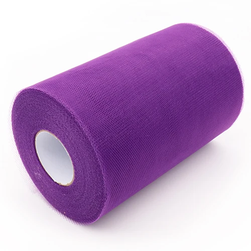 purple Скрученный тюль, 100 ярдов 15 см красочные рулон органзы Тюль Ткань Органза юбка-пачка для девочек Baby Shower Декор вечерние поставки - Цвет: purple