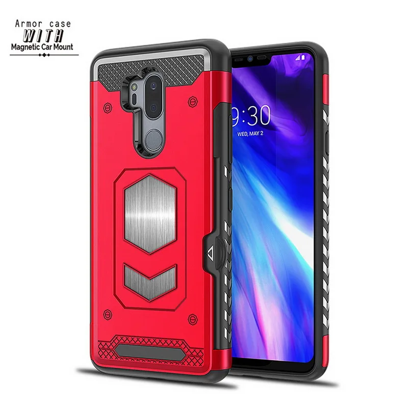 Гибридный бронированный Магнитный чехол-подставка на присоске для LG G7 G6 V30 держатель для карт слот полный чехол защитный чехол s для LG Q6 Q8 V30