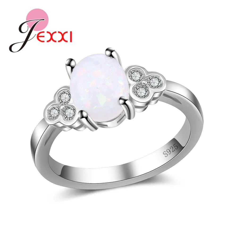 

Hot Sale Shining Cubic Zircon Promise Ring Original 925 Sterling Silver Jewelry with Mystic Rainbow Opal for Women Gift