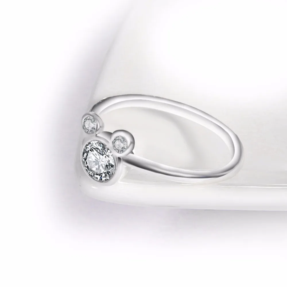 Rings for Women Plating Dazzling Miky Mouse Party Fashion Wedding Girl Lover Bague Cubic Zirconia Jewelry | Украшения и
