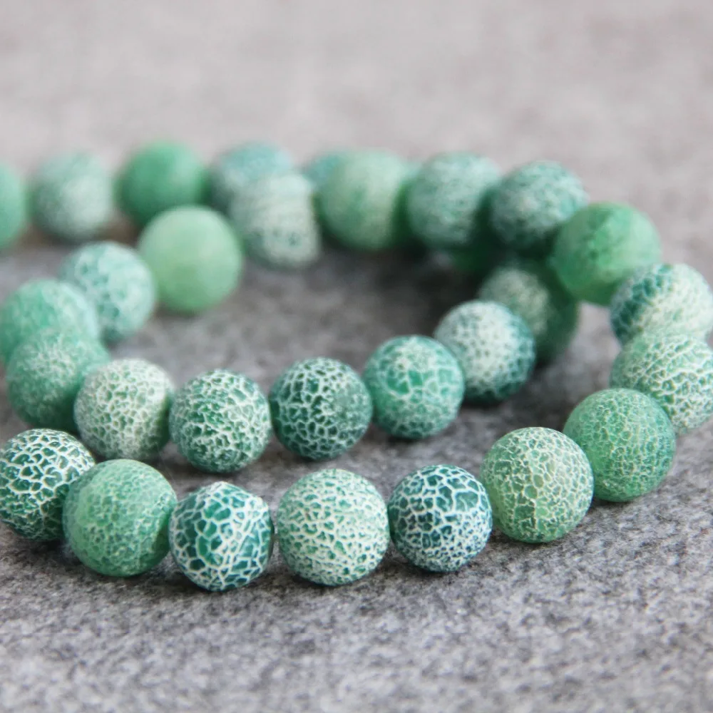 Горячая Новинка для ожерелья 10 мм полоса зеленый натуральный матовый оникс