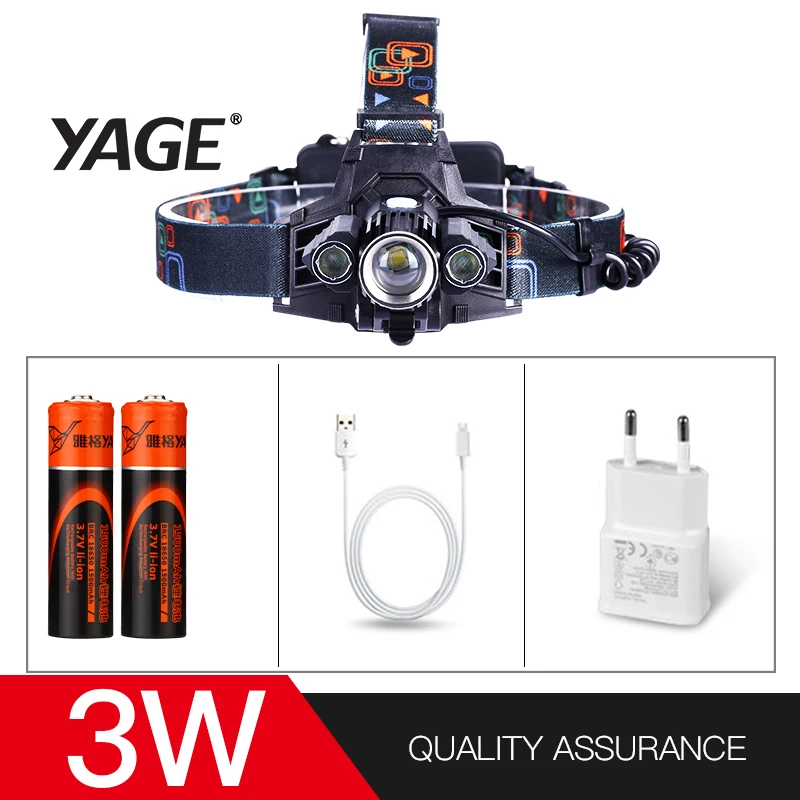 YAGE высокомощный светодиодный налобный фонарик с сенсорной головкой фонарь CREE led