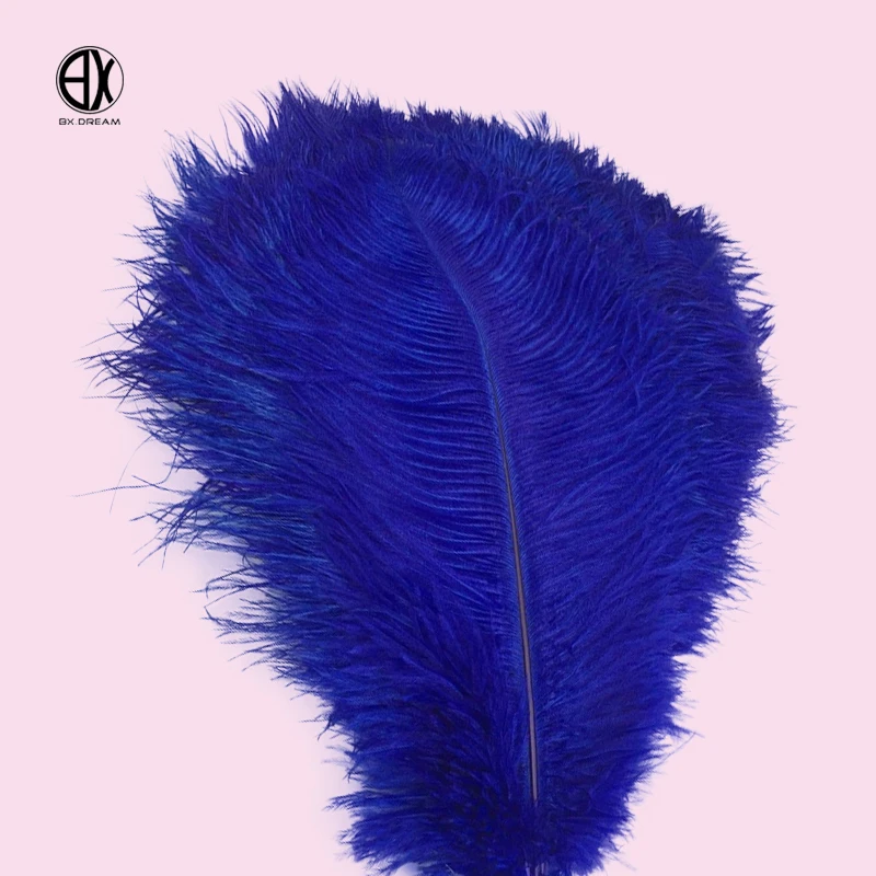 Бесплатная доставка! Оптовая продажа 50 натуральных синих страусиных волос 40 45
