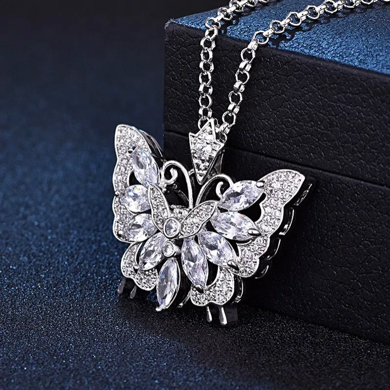 Женское ожерелье с подвеской из чистого серебра 925 пробы цирконием ААА Чокеры для