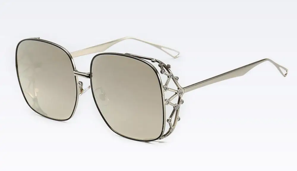 C8 mirror silver Ретро панк очки Модные металлические большие квадратные солнцезащитные очки для женщин бренд знаменитостей Дженнифер коричневые градиентные солнцезащитные очки UV400 - Цвет линз: C8 mirror silver