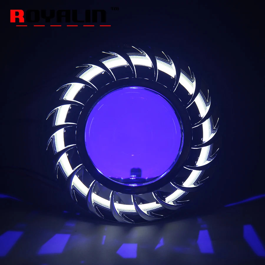 ROYALIN Bi Lens H1 HID ксеноновый проектор линзы для фар Светодиодные COB глаза ангела демон