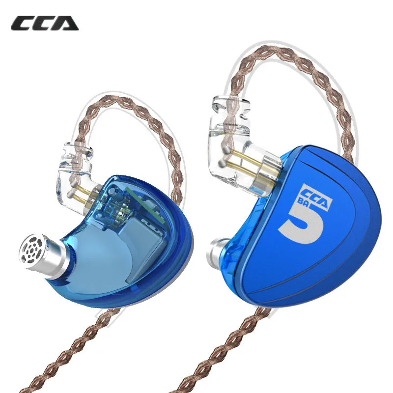 CCA A10 5BA 5 сбалансированная Арматура наушники HIFI со съемным 2PIN кабелем гарнитура C16