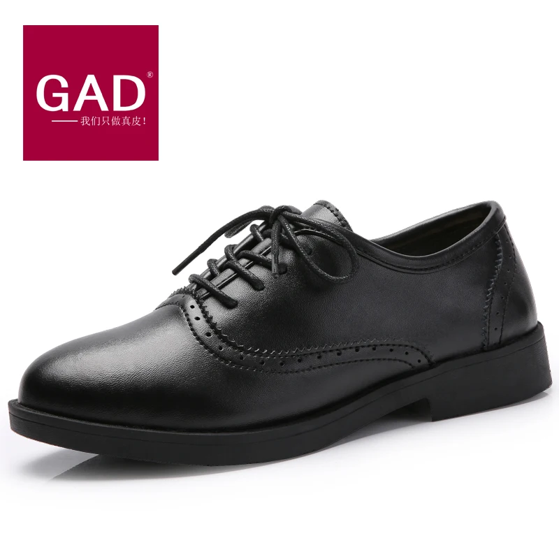 2017 Новинка осени настоящие кожаные туфли на плоской подошве с в винтажном