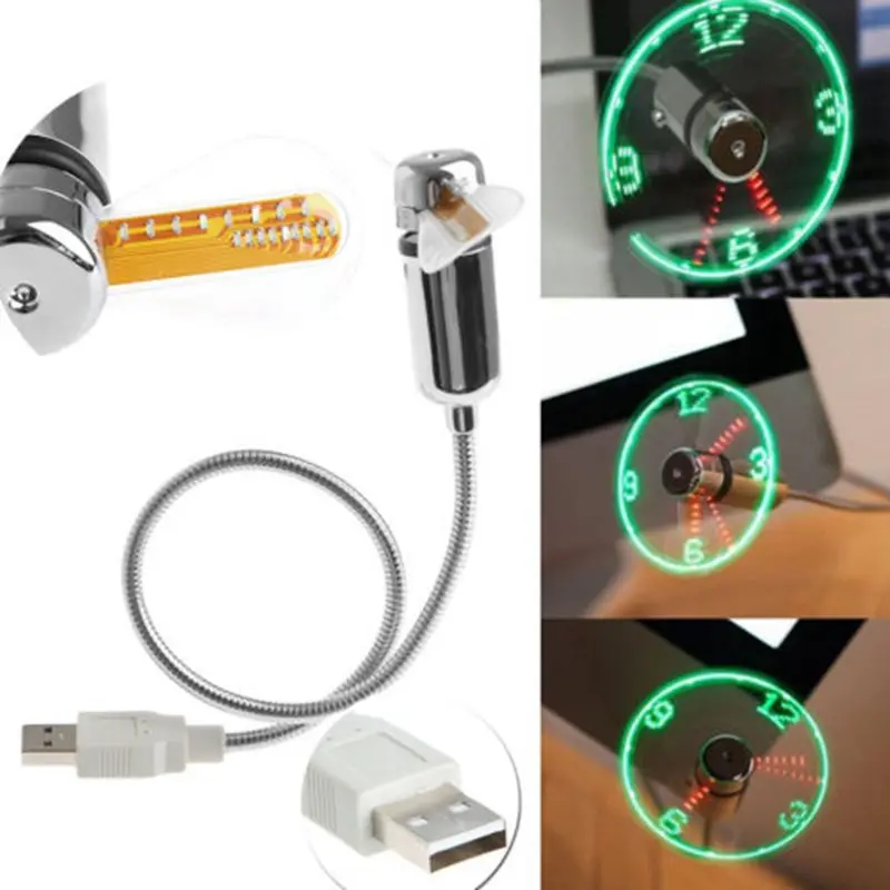 Deek Robot новый гибкий USB светодиодный вентилятор с часами и дисплеем в реальном