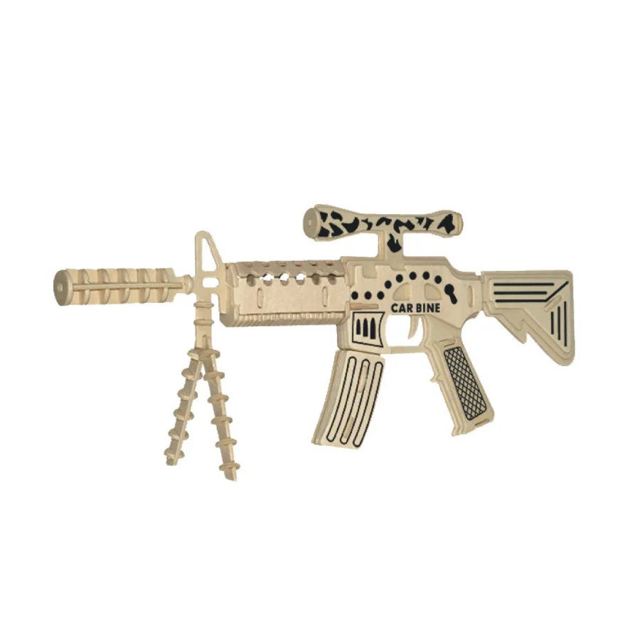 Chanycore Детские Обучающие деревянные игрушки 3D головоломка военный пистолет