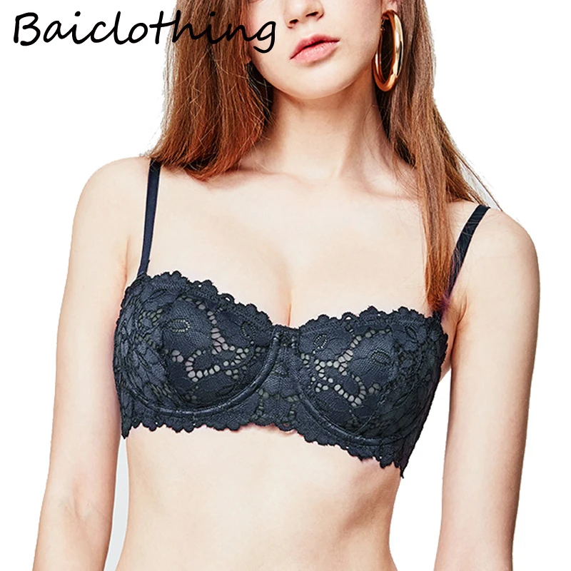 Женское платье без бретелек BAICLOTHING ультратонкое кружевное на 1/2 чашки подкладки