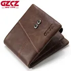 Мужской кошелек GZCZ из натуральной кожи, дизайнерский кошелек с карманом для монет, Модный Роскошный кошелек, держатель для банковских карт