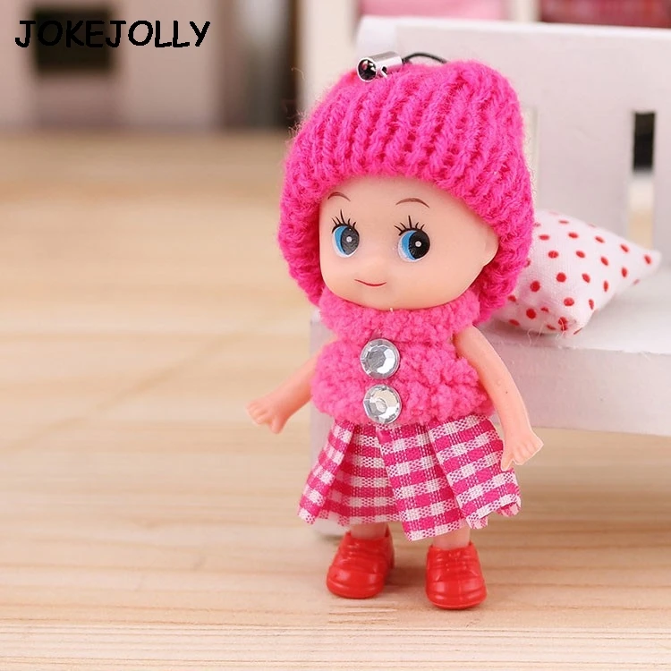 1pc 8cm Baby Dolls for girls Kids Toys Soft Interactive Toy Mini Doll gifts For Girls mobile phone key chain GYH | Игрушки и хобби