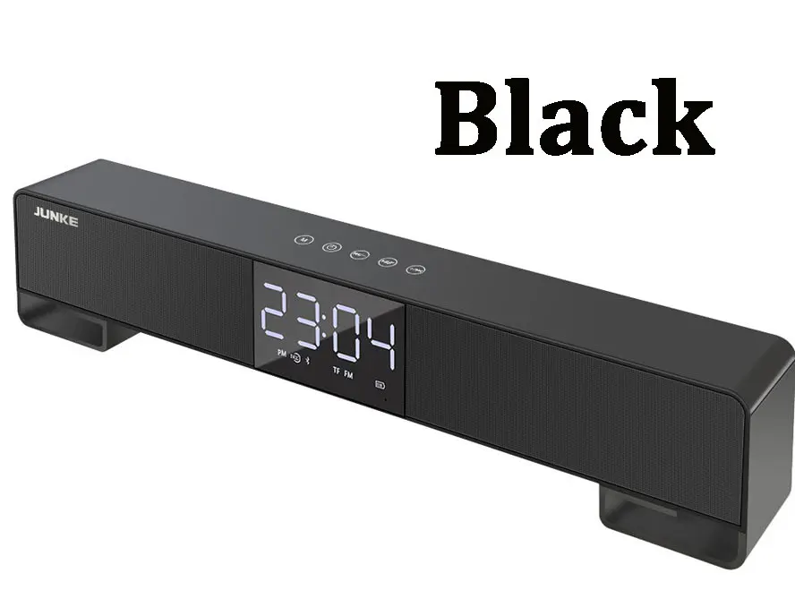 Black ЖК-часы Hi-Fi беспроводные стерео Super Bass Caixa звуковая коробка HandFree для телефона power bank 10 Вт 2200 мАч FM радио bluetooth динамик - Цвет: Black