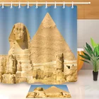 LB длинная Пирамида Khufu Древняя египетская экзотическая синяя занавеска для душа и коврик для ванной набор для ванной ткани для ванной художественный Декор