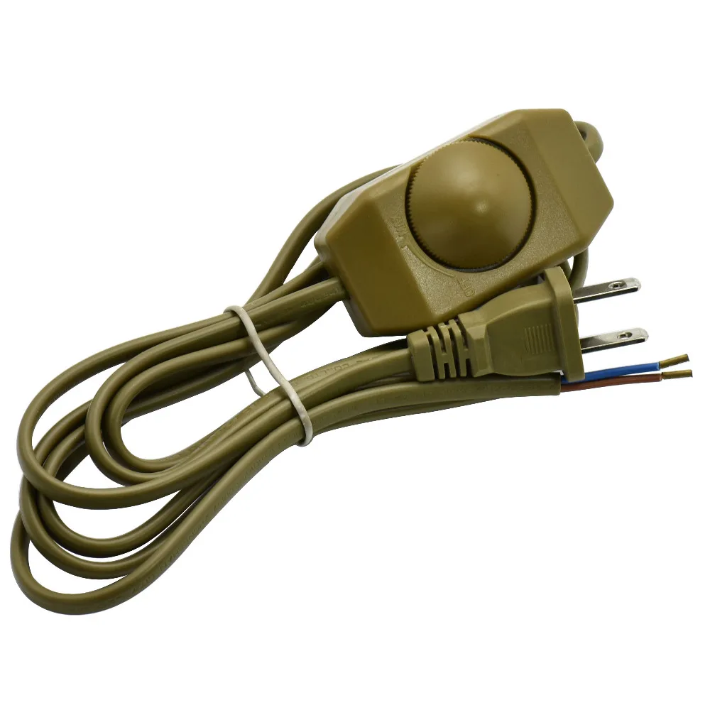 110 В 2*0 75 мм2 переключатель регулятор яркости лампы Кабель US Plug VDE Электрический
