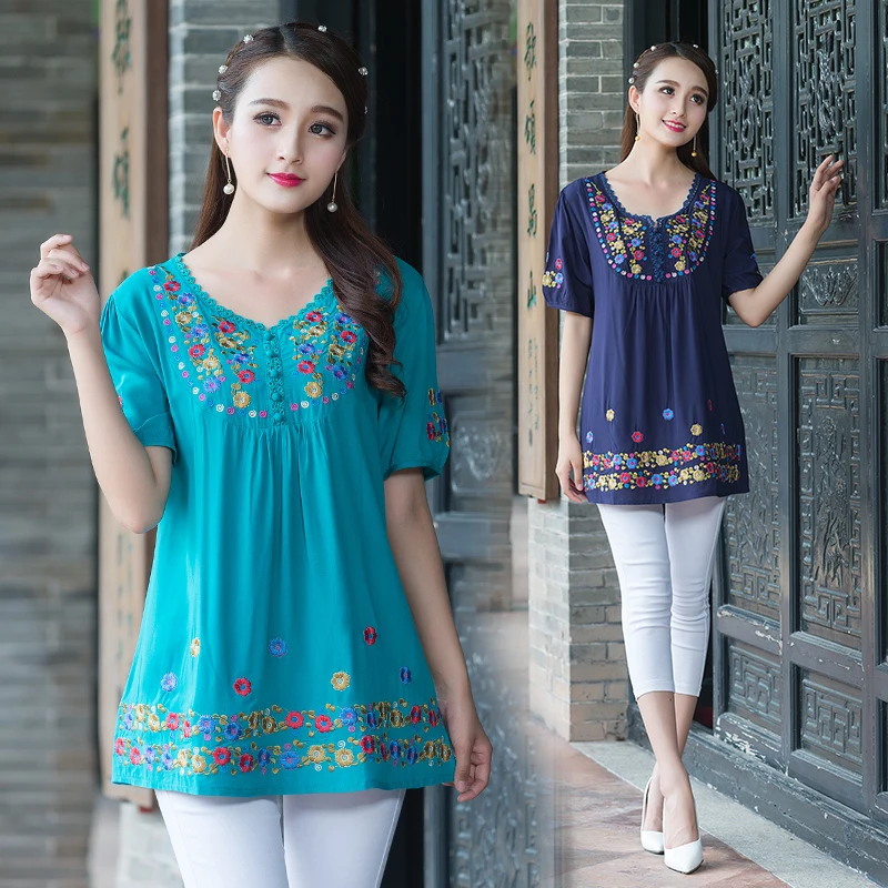 2021 летняя винтажная Женская этническая Мексиканская Вышивка Ретро цветочные