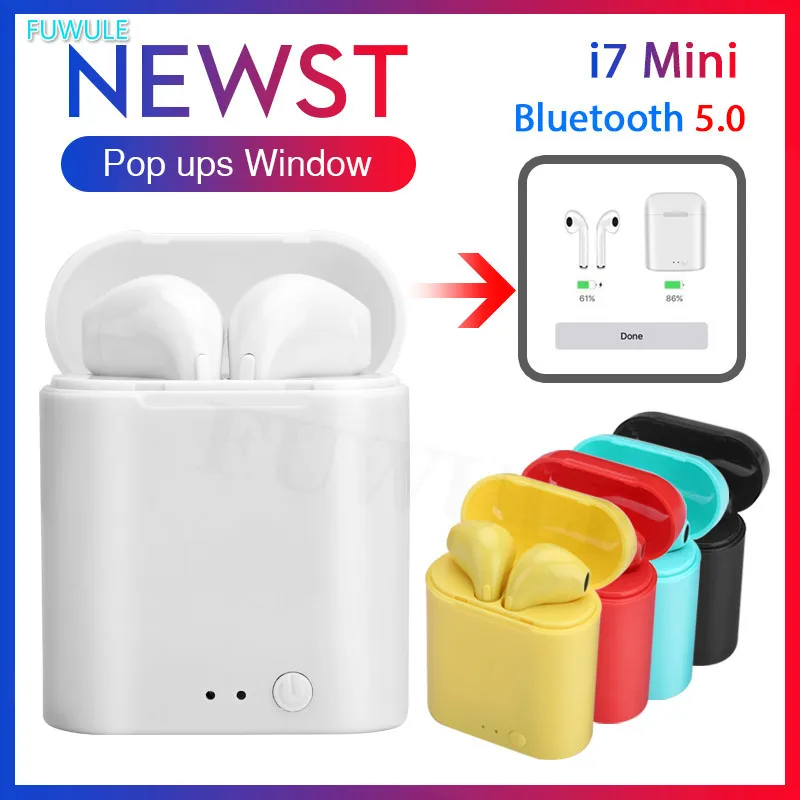 I7 Mini TWS Беспроводные Bluetooth 5 0 наушники всплывающие двойные с зарядным боксом
