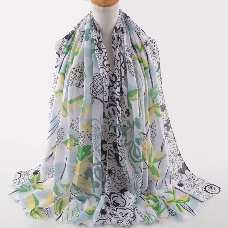 Новые модные женские шарф напечатанный хлопка вискозы и мусульманская хиджаб