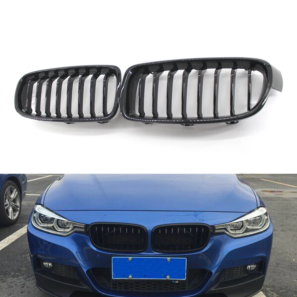 Глянец черный 8 планка Передняя ножка решетка для BMW F30/F31 седан/вагон 12 17|kidney grill|grill