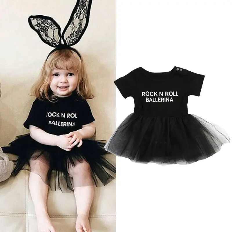 Infant Baby Girls Tulle Rock N Roll Dress Summer Short Sleeve Princess Dresses | Детская одежда и обувь - Фото №1