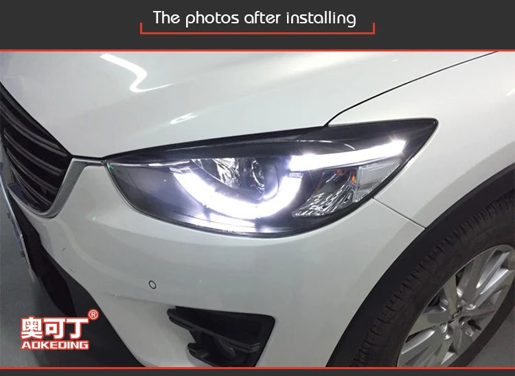 AKD Тюнинг автомобилей фары для Mazda CX-5 CX5 2013- светодиодные фары DRL ходовые огни биксеноновые фары Противотуманные фары с ангельскими глазками