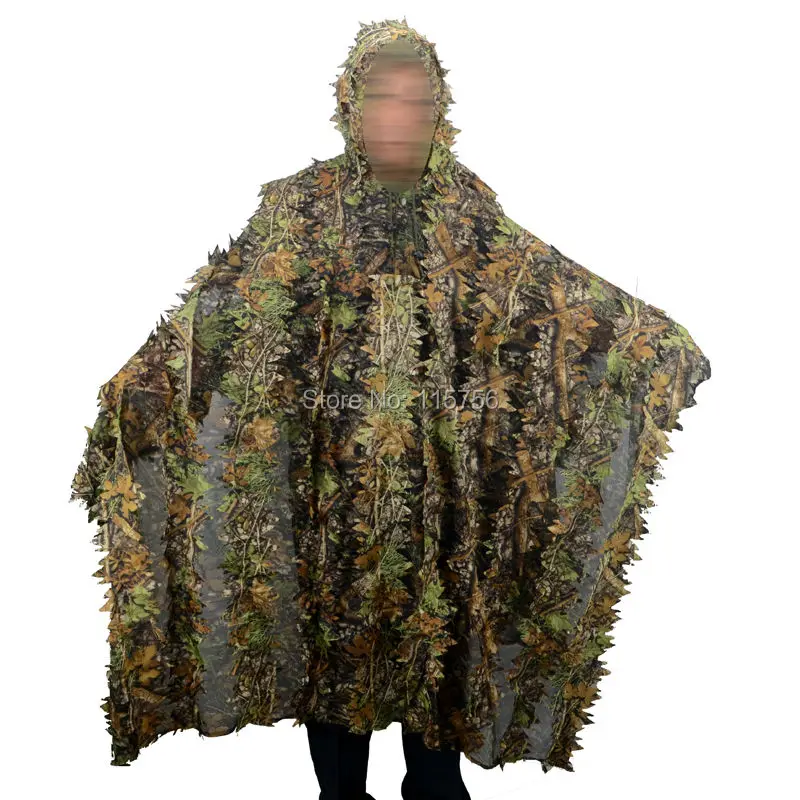TPRPST Камуфляж 3D плащ с узором из листьев Yowie Ghillie дышащий Открытый пончо Тип камуфляж наблюдение за птицами пончо Снайпер костюм NL149