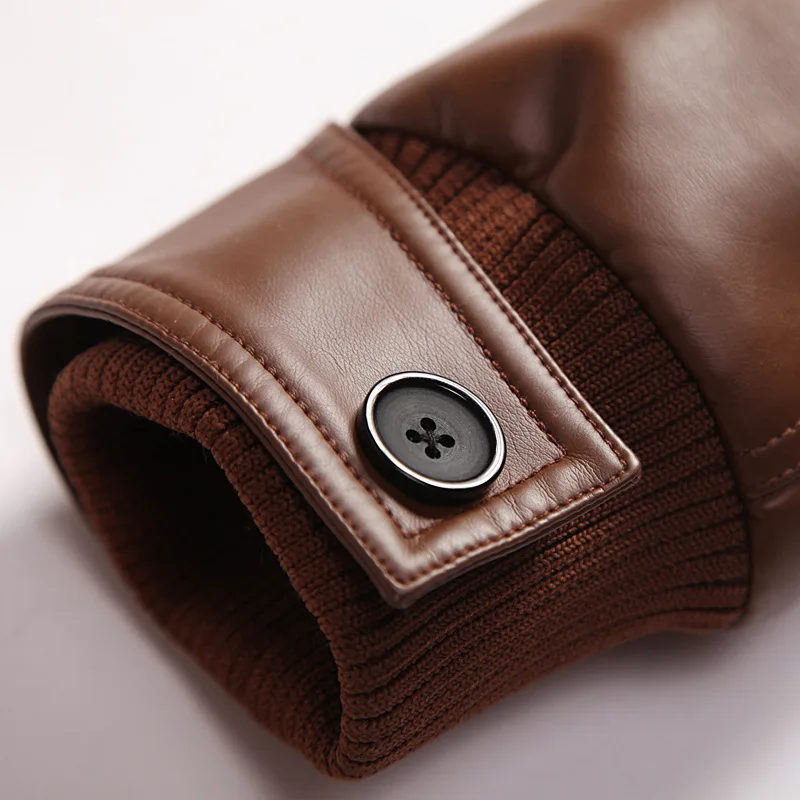 

2020 Spring New Fashion Male Leather Jacket Plus Size 4XL Black Brown Mens Mandarin Collar Biker Jackets
