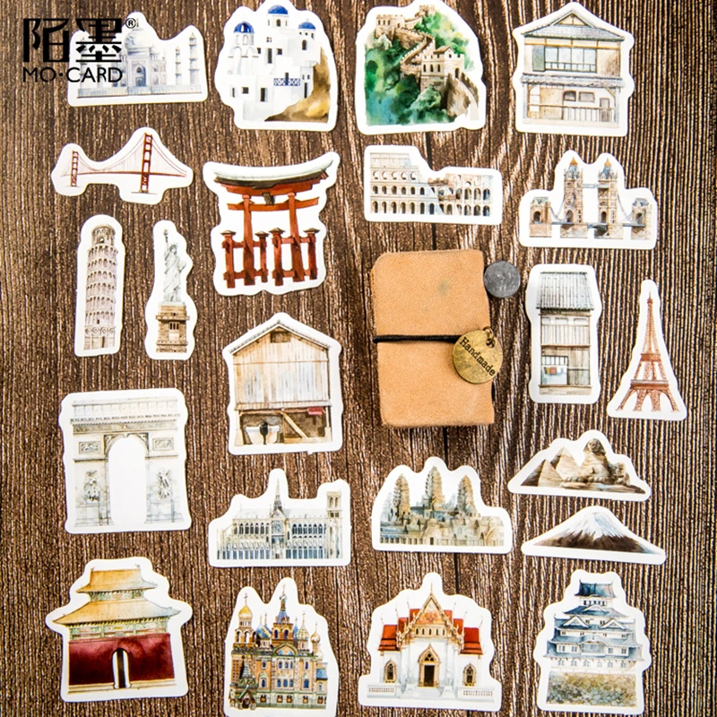 Mo. card World architecture мини бумажный дневник стикер Скрапбукинг Украшение этикетка 1 лот