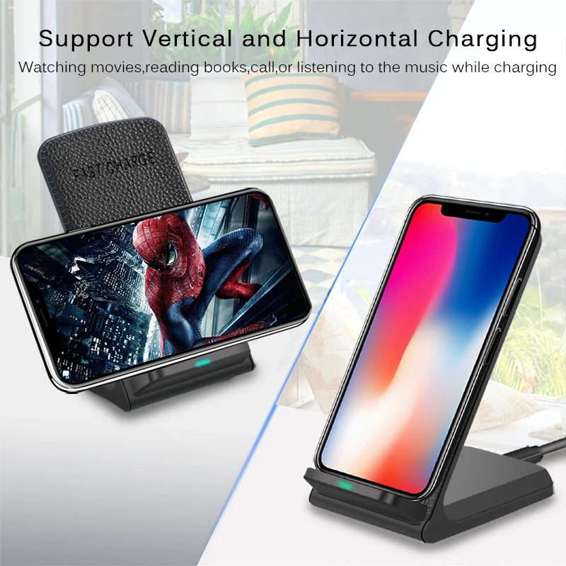 CinkeyPro QI Беспроводной Зарядное устройство для iPhone X 8 10 samsung S8 2 катушки Quick Charge 0