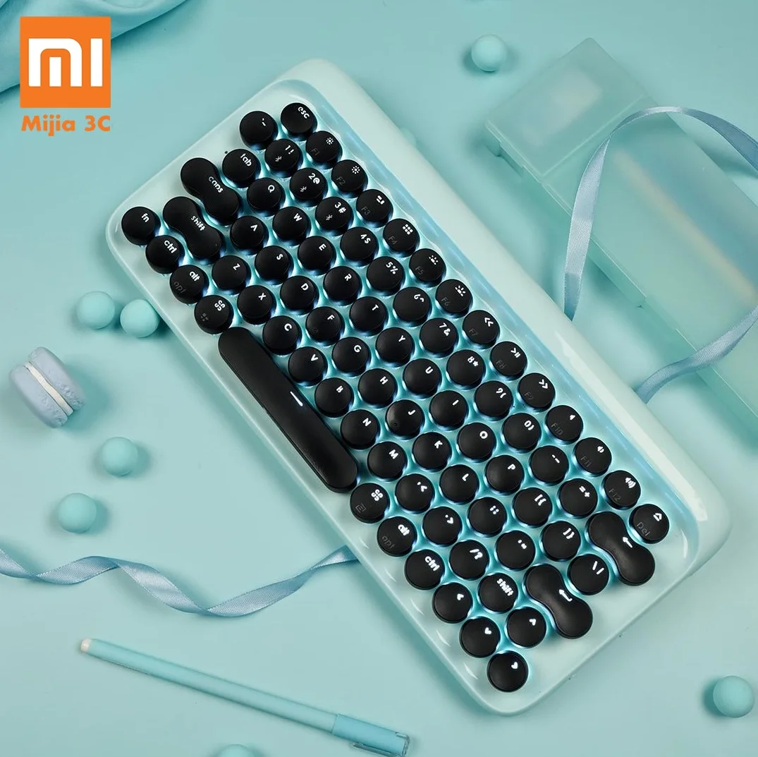 Xiaomi Механическая Bluetooth 79Key клавиатура светодиодный с подсветкой usb порты для ноутбуков настольные планшеты компьютеры игровая клавиатура пишущая машинка