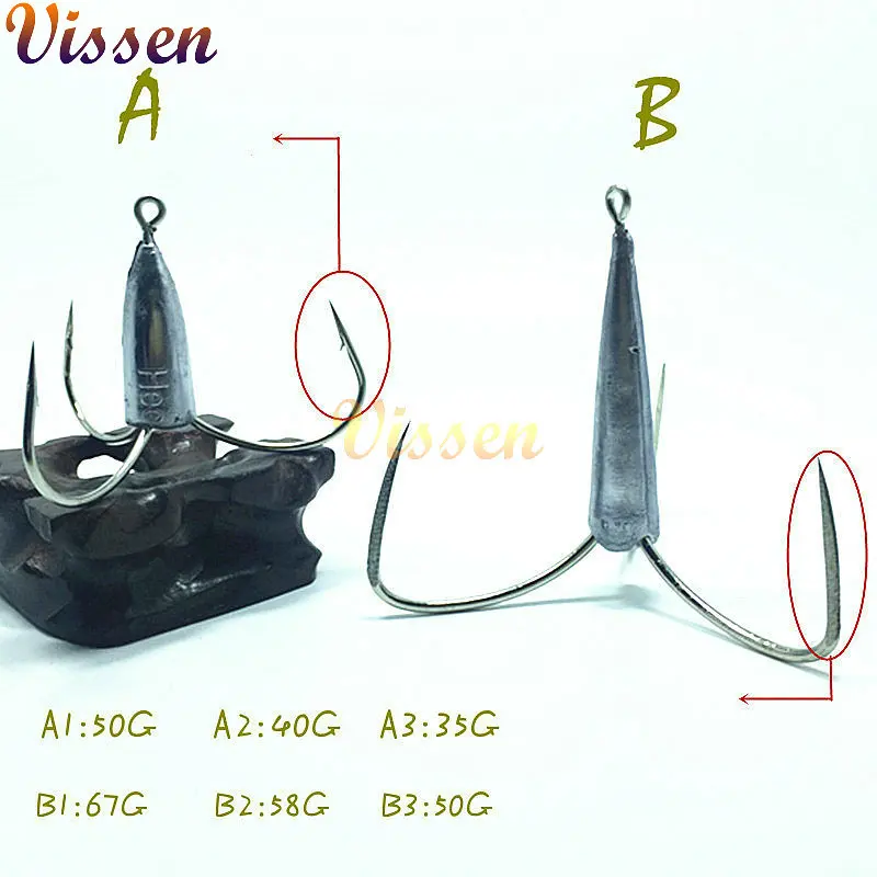 Vissen 1 шт. якорный крючок 6 размеров три якорных крючка свинцовый молоток с