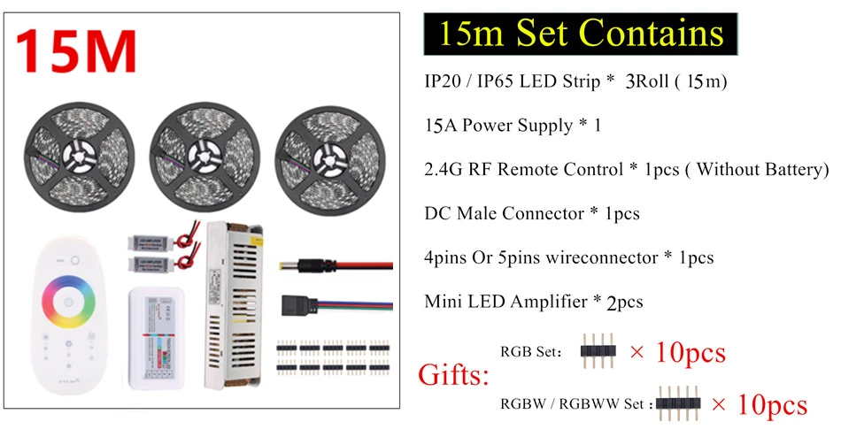 RGBWW RGBW RGB Светодиодная лента Водонепроницаемая 5050 черная печатная плата DC12V Светодиодный светильник Гибкая неоновая лента 2,4 г контроллер Рождественское украшение