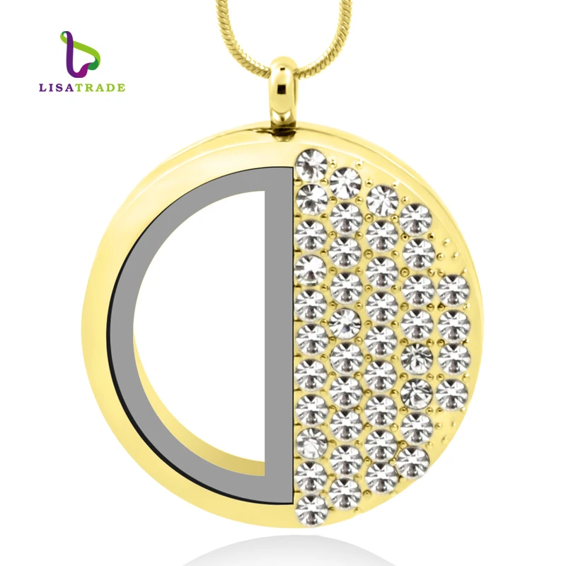 Diylocket Большой Плавающий Медальон половина Стразы таинственный диаметр 36 мм