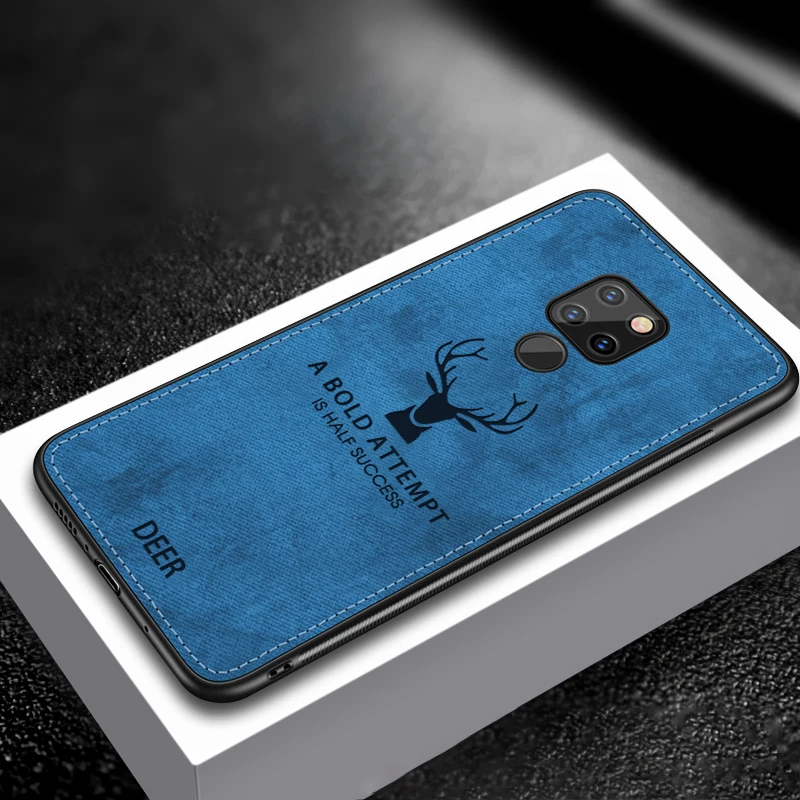 Синий Тканевый чехол с оленем для Honor 20 Pro 10i 20i View 20 8A 8S для huawei mate 20 Lite P20 P30 P10 Pro Lite P Smart Plus Y7 - Цвет: Синий