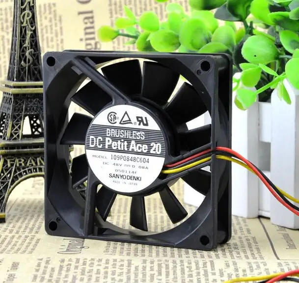 80*80*20 8 см 48 В 0.08A 109P0848C604 3-линейный охлаждающий вентилятор